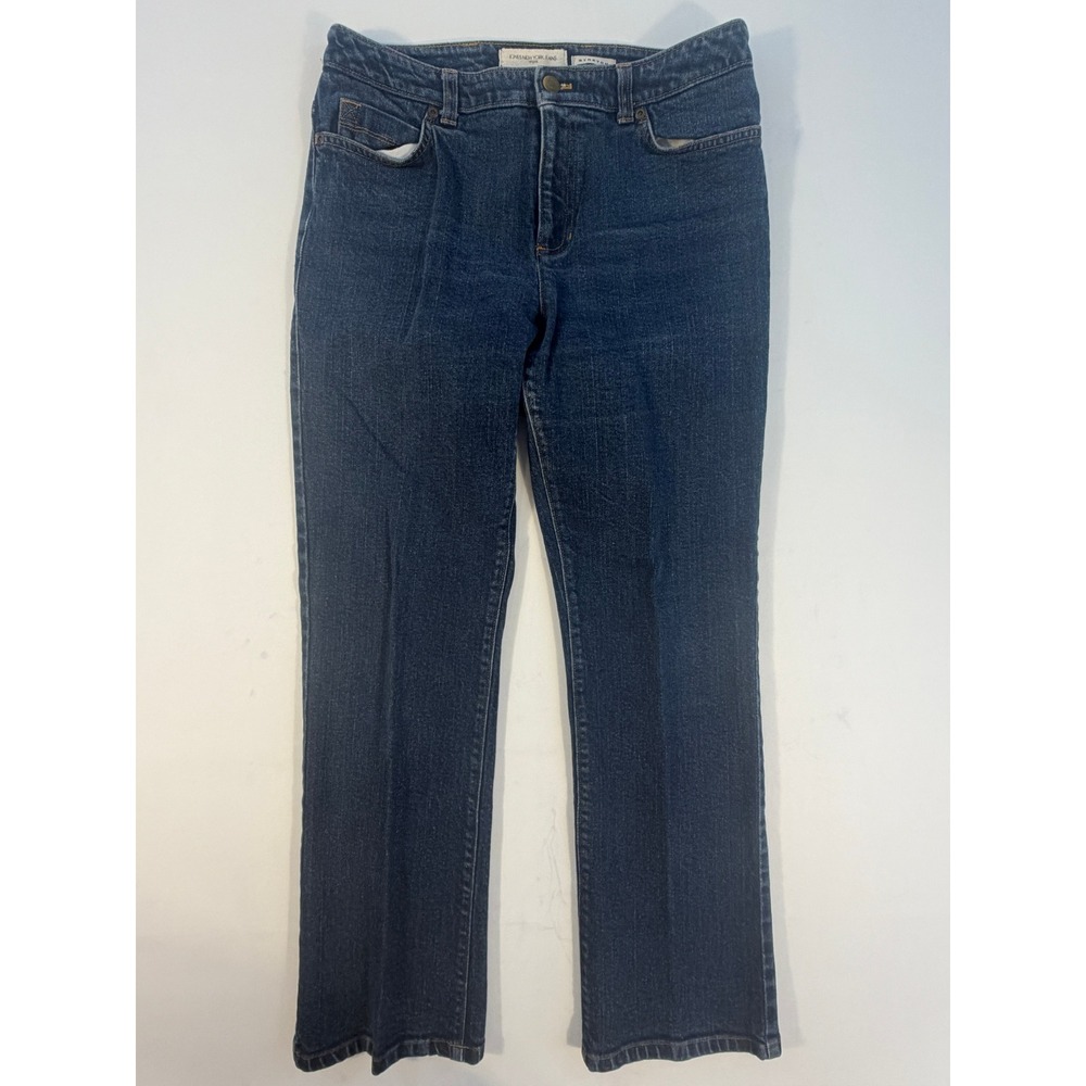 Jones New York Jeans Straight Leg Women 10P Blue Excellent Stretch Dark Wash